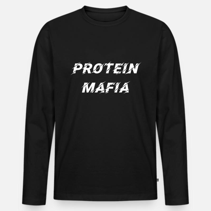 Protein Mafia - Männer Premium Bio Langarmshirt - Schwarz