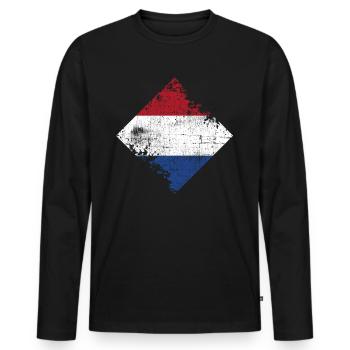 Netherlands - Men's Premium Organic Long Sleeve Shirt - black - Front - Nico (187cm)