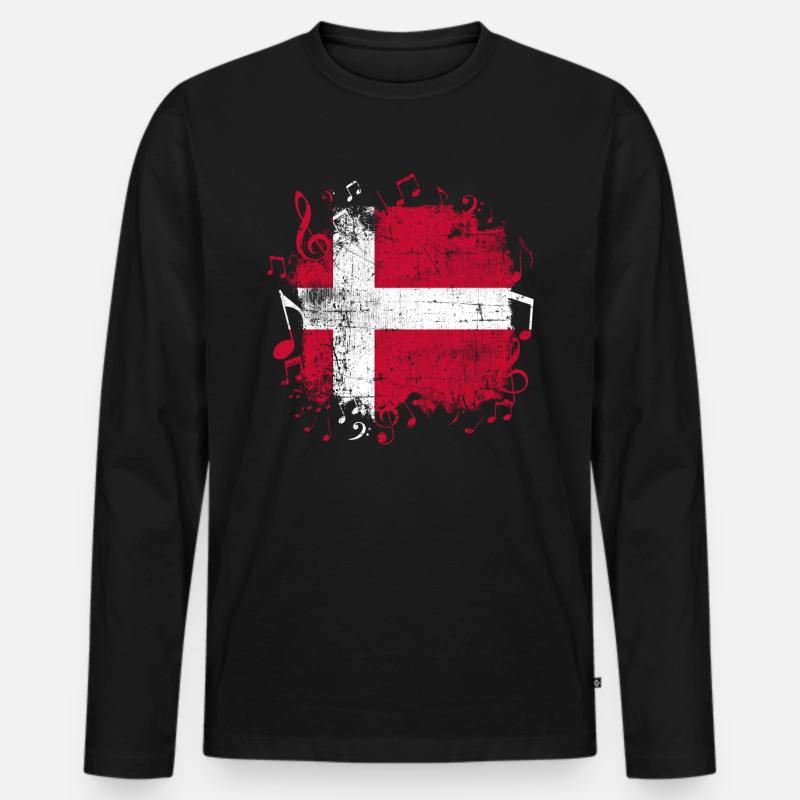 Dänemark Musik - Männer Premium Bio Langarmshirt - Schwarz