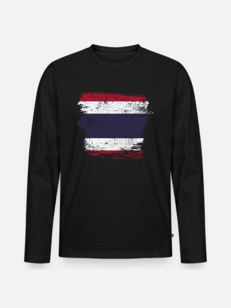 Thailand - Men's Premium Organic Long Sleeve Shirt - black