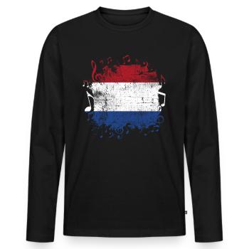 Holland Music - Men's Premium Organic Long Sleeve Shirt - black - Front - Nico (187cm)