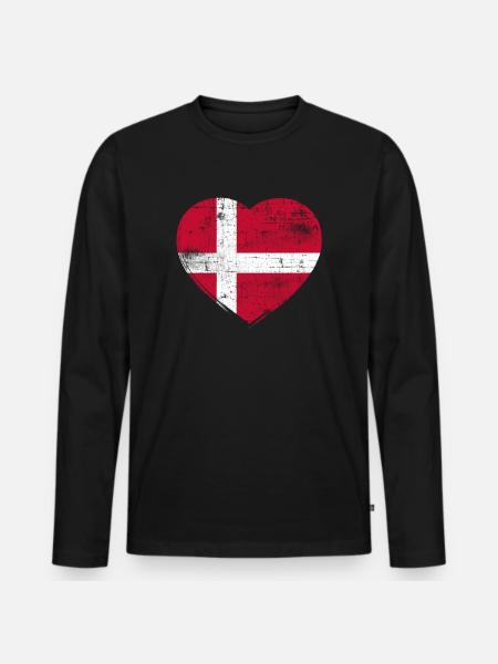 Denmark love - Men's Premium Organic Long Sleeve Shirt - black