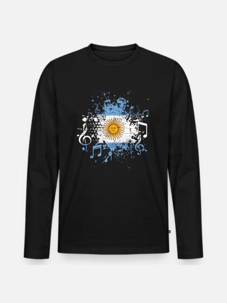 Argentina music - Men's Premium Organic Long Sleeve Shirt - black