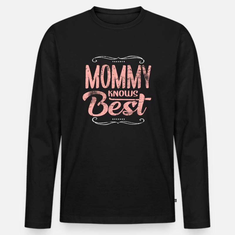 Mama - Männer Premium Bio Langarmshirt - Schwarz