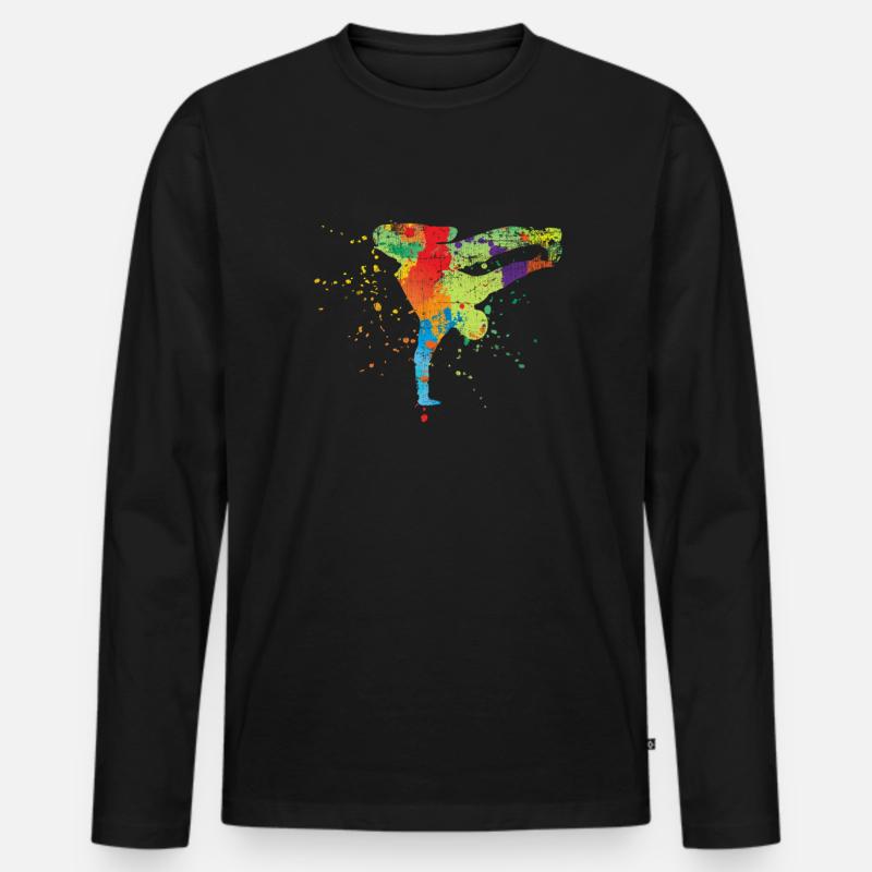 Breakdancer - Männer Premium Bio Langarmshirt - Schwarz
