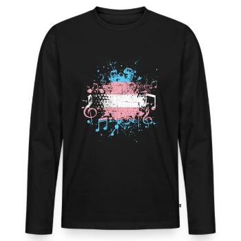 Transgender Musik - Männer Premium Bio Langarmshirt - Schwarz - Vorne - Nico (187cm)