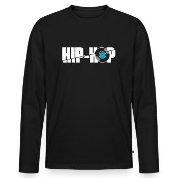 Hip Hop - Männer Premium Bio Langarmshirt - Schwarz - Vorne - Nico (187cm)