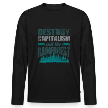 Protection de l'environnement de la forêt tropicale - T-shirt manches longues Premium bio Homme - noir - Devant - Nico (187cm)