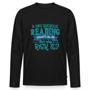 Lesen - Männer Premium Bio Langarmshirt - Schwarz - Vorne - Nico (187cm)
