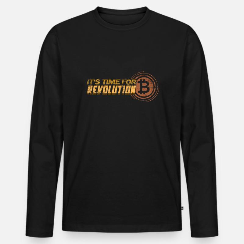 Bitcoin - Männer Premium Bio Langarmshirt - Schwarz