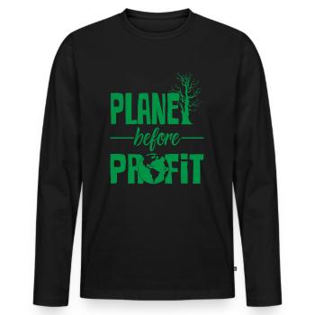 Protection climatique - T-shirt manches longues Premium bio Homme - noir - Devant - Nico (187cm)