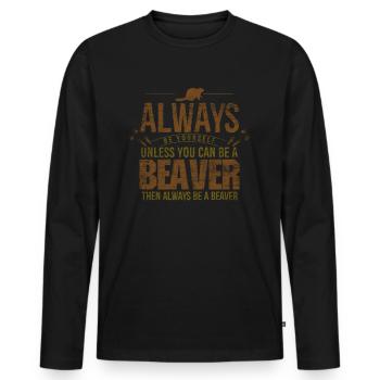 Biber - Männer Premium Bio Langarmshirt - Schwarz - Vorne - Nico (187cm)