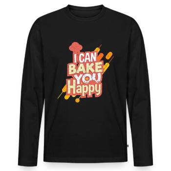 Bäcker backen - Männer Premium Bio Langarmshirt - Schwarz - Vorne - Nico (187cm)