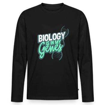biology - Men's Premium Organic Long Sleeve Shirt - black - Front - Nico (187cm)