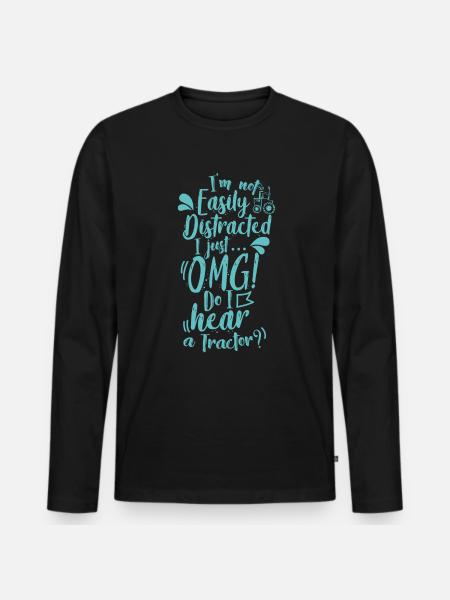 tractor - Men's Premium Organic Long Sleeve Shirt - black