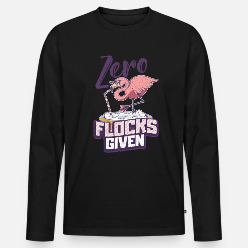Flamingo - Männer Premium Bio Langarmshirt - Schwarz