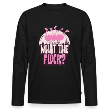 Flamingo - T-shirt manches longues Premium bio Homme - noir - Devant - Nico (187cm)