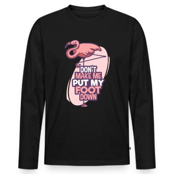 Flamingo - T-shirt manches longues Premium bio Homme - noir - Devant - Nico (187cm)