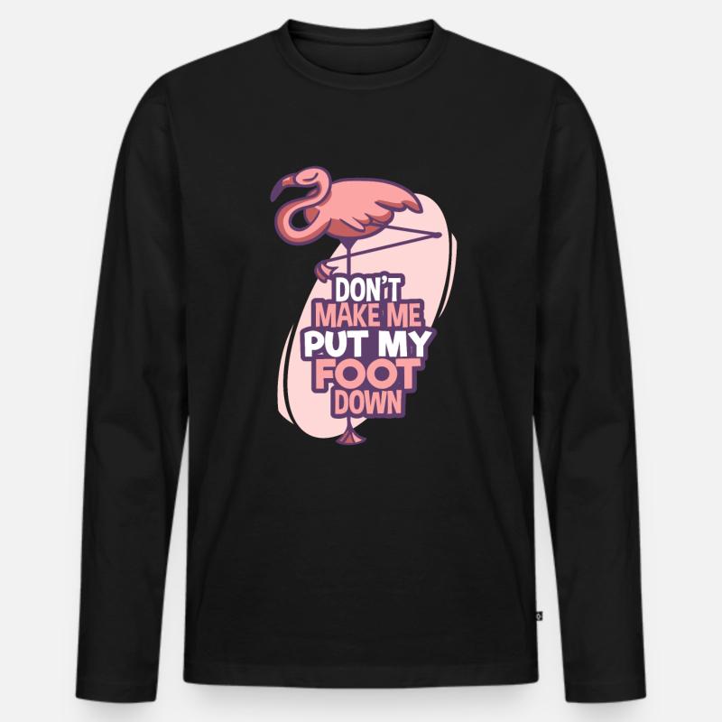 Flamingo - Männer Premium Bio Langarmshirt - Schwarz