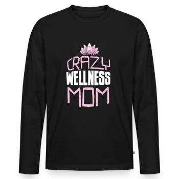 Massage masseur maman - T-shirt manches longues Premium bio Homme - noir - Devant - Nico (187cm)