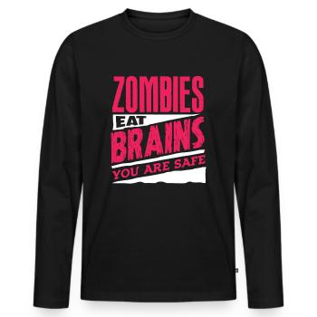 Zombie - T-shirt manches longues Premium bio Homme - noir - Devant - Nico (187cm)