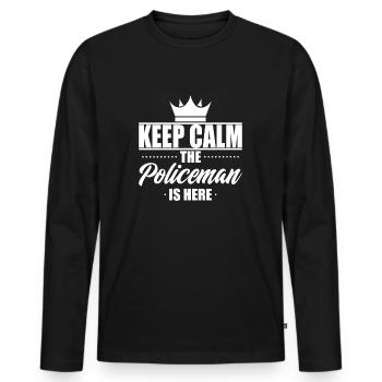 Police officer police - Men's Premium Organic Long Sleeve Shirt - black - Front - Nico (187cm)