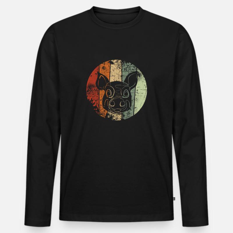Schwein - Männer Premium Bio Langarmshirt - Schwarz