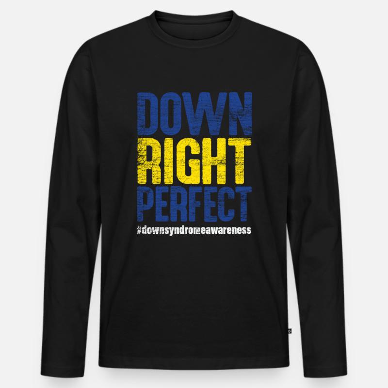Down Syndrom - Männer Premium Bio Langarmshirt - Schwarz