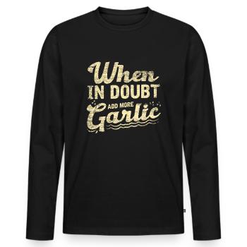garlic - Men's Premium Organic Long Sleeve Shirt - black - Front - Nico (187cm)