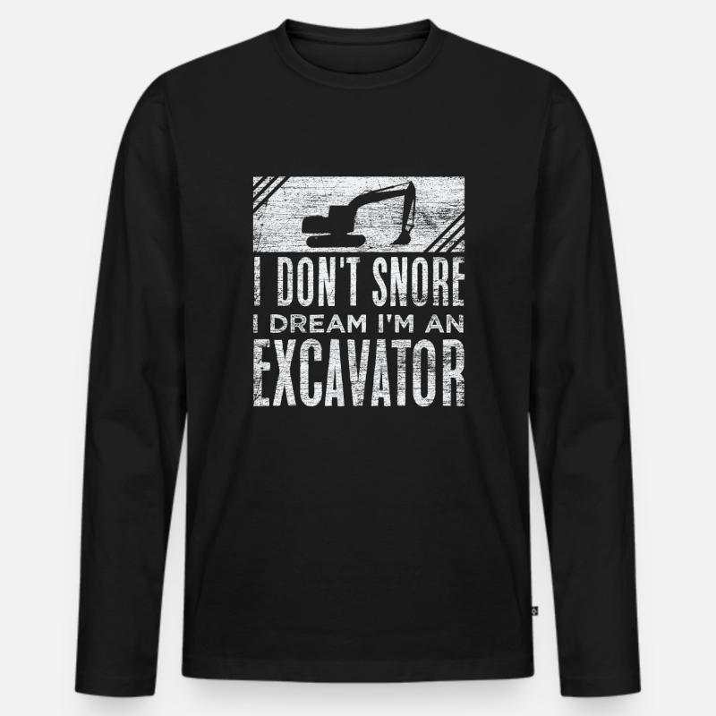 Bagger - Männer Premium Bio Langarmshirt - Schwarz