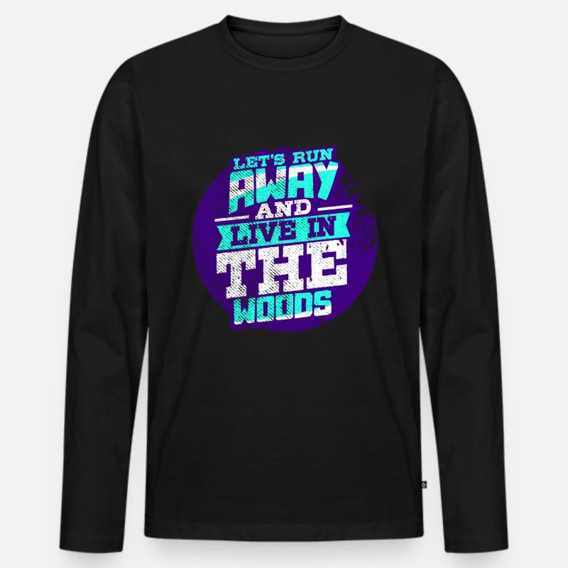 Wald Natur - Männer Premium Bio Langarmshirt - Schwarz