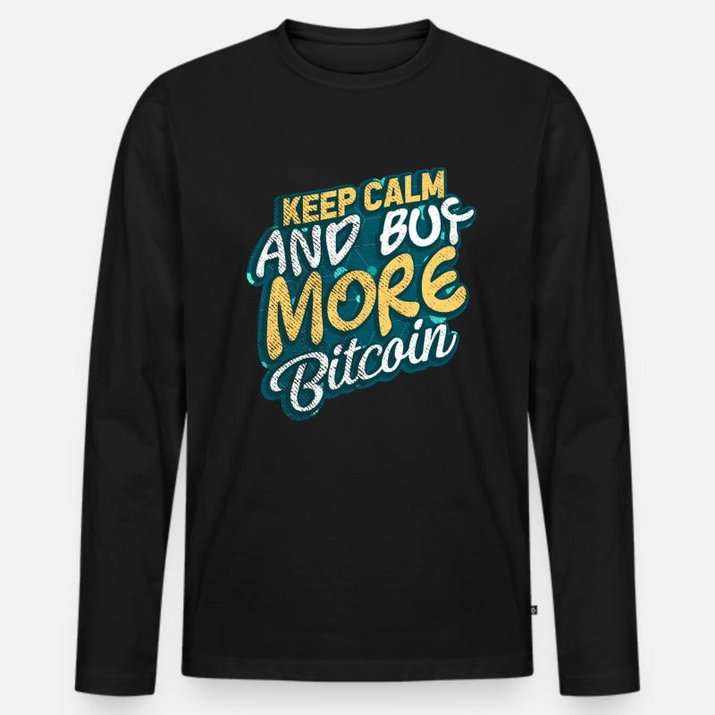 Bitcoin - Männer Premium Bio Langarmshirt - Schwarz