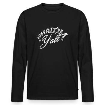 Jewish Jew Shalom - Men's Premium Organic Long Sleeve Shirt - black - Front - Nico (187cm)