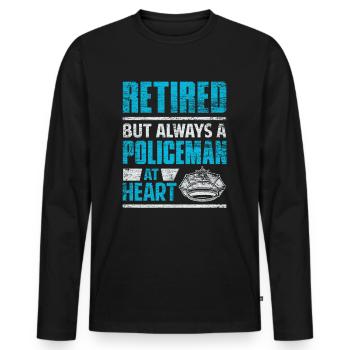 Police pensioner cop retirement - Men's Premium Organic Long Sleeve Shirt - black - Front - Nico (187cm)