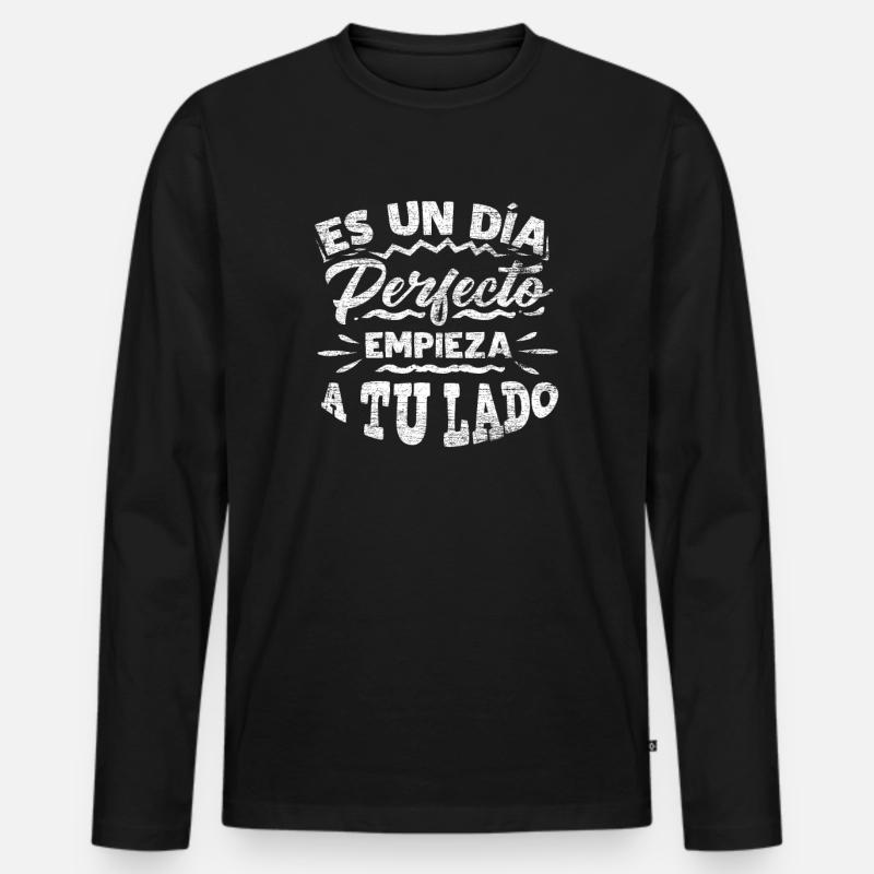 Spanien Spanisch - Männer Premium Bio Langarmshirt - Schwarz