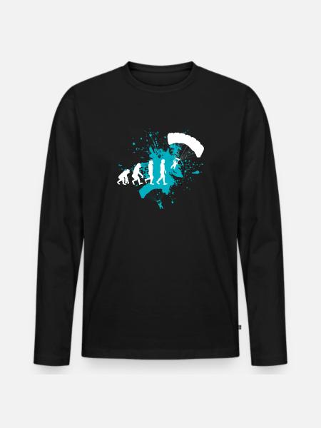 Paragliding Gleitschirm - Männer Premium Bio Langarmshirt - Schwarz