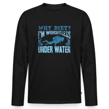 Taucher Tauchen - Männer Premium Bio Langarmshirt - Schwarz - Vorne - Nico (187cm)