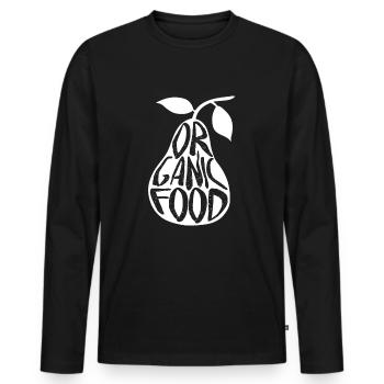 Birne Bio - Männer Premium Bio Langarmshirt - Schwarz - Vorne - Nico (187cm)