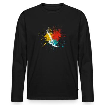 Windsurfing - Men's Premium Organic Long Sleeve Shirt - black - Front - Nico (187cm)