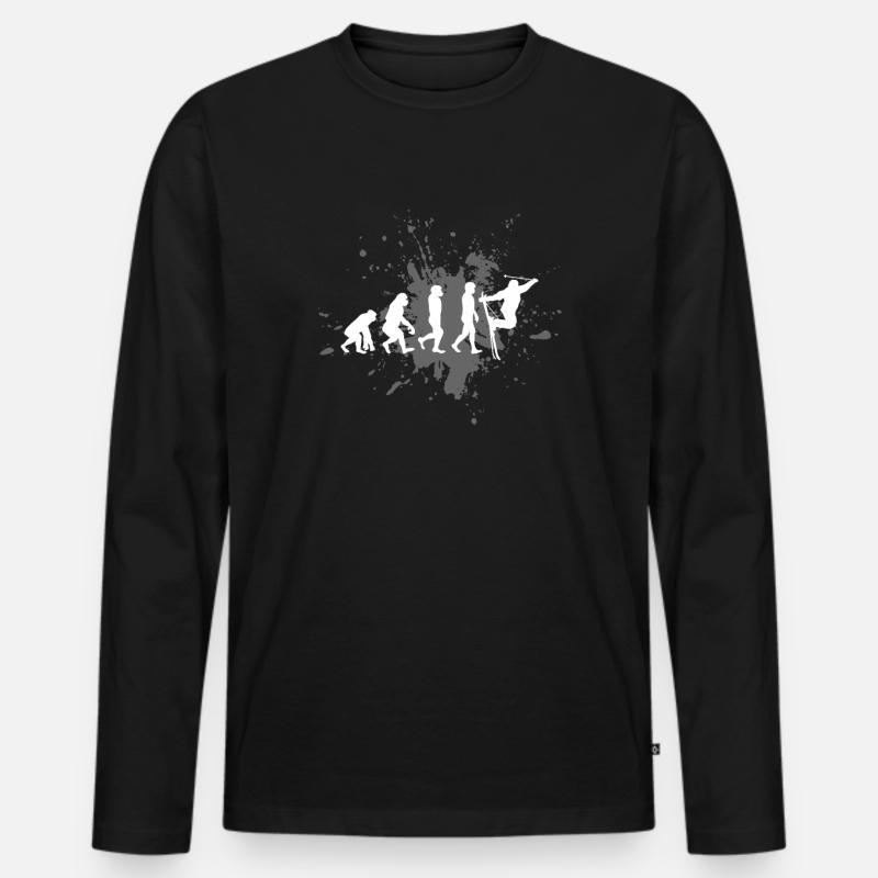 Ski - Männer Premium Bio Langarmshirt - Schwarz