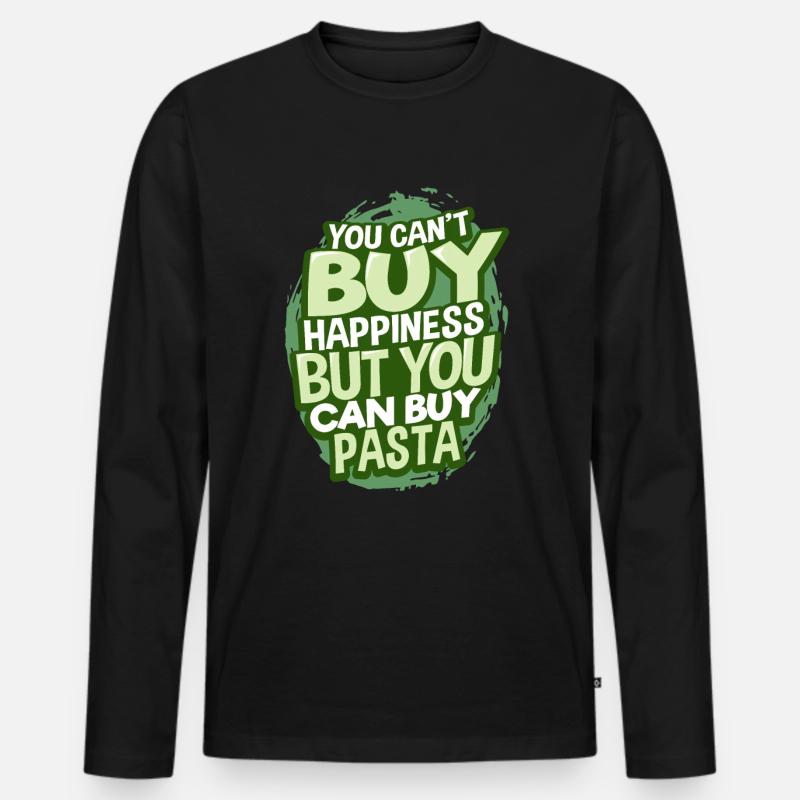 Pasta Nudeln - Männer Premium Bio Langarmshirt - Schwarz