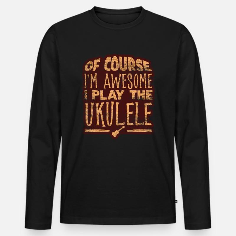 Ukulele - Männer Premium Bio Langarmshirt - Schwarz