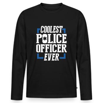 Police officer police - Men's Premium Organic Long Sleeve Shirt - black - Front - Nico (187cm)