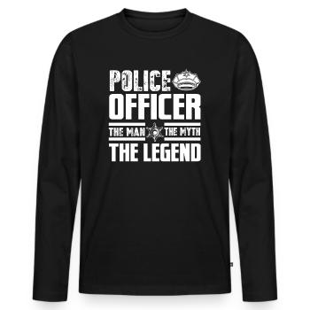 Police officer police - Men's Premium Organic Long Sleeve Shirt - black - Front - Nico (187cm)