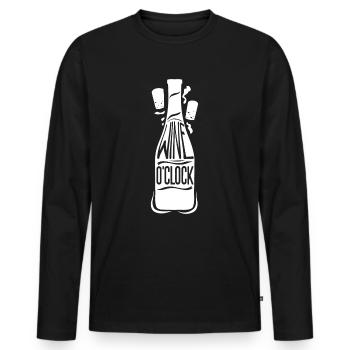 Du vin - T-shirt manches longues Premium bio Homme - noir - Devant - Nico (187cm)