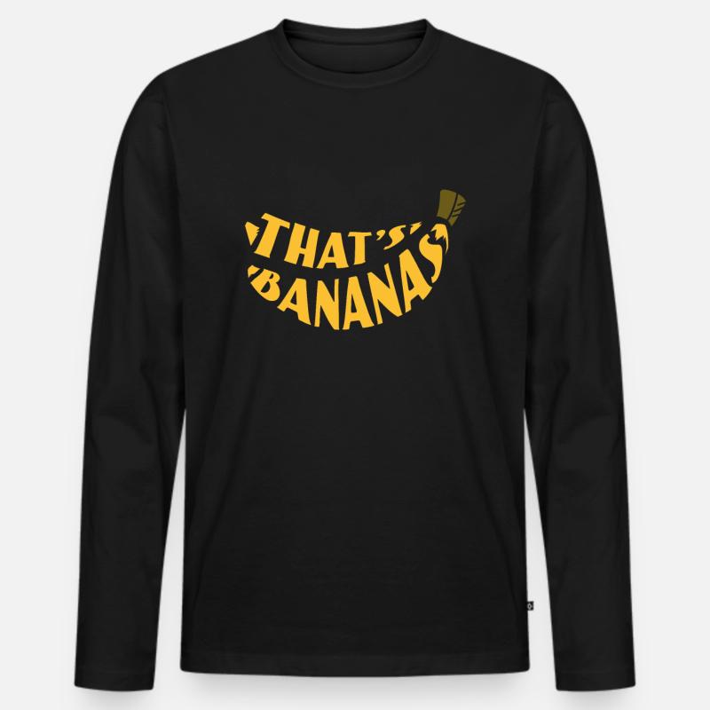 Banane - Männer Premium Bio Langarmshirt - Schwarz