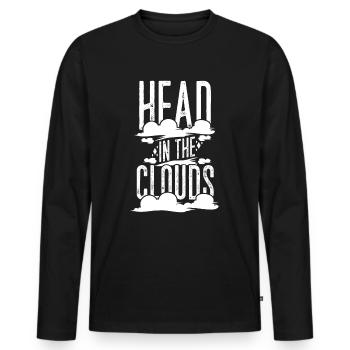 Kopf in den Wolken - Männer Premium Bio Langarmshirt - Schwarz - Vorne - Nico (187cm)