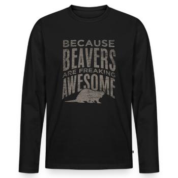 Biber - Männer Premium Bio Langarmshirt - Schwarz - Vorne - Nico (187cm)