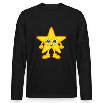 Stern Sternchen Comic - Männer Premium Bio Langarmshirt - Schwarz - Vorne - Nico (187cm)