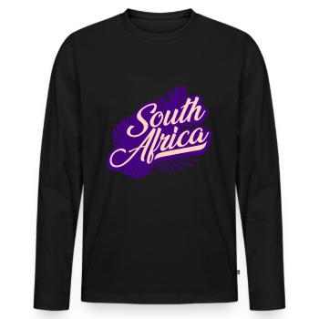 South Africa Africa - Men's Premium Organic Long Sleeve Shirt - black - Front - Nico (187cm)